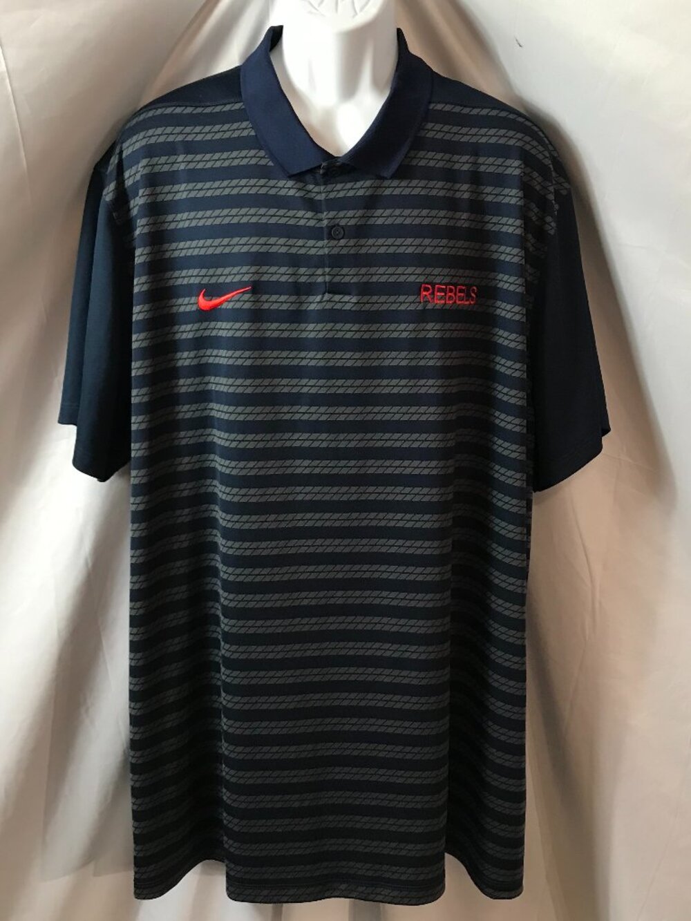 Nike Ole Miss University Rebels Activewear Athletic Sport Cut Polo Shirt